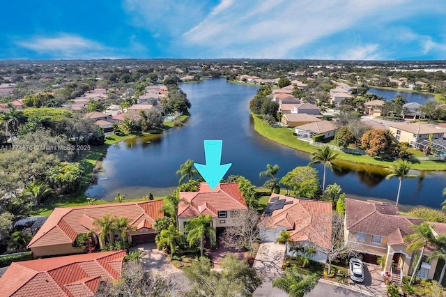 16226 Opal Creek Dr, Weston, FL 33331 - bird's eye view featuring a water view and a residential view