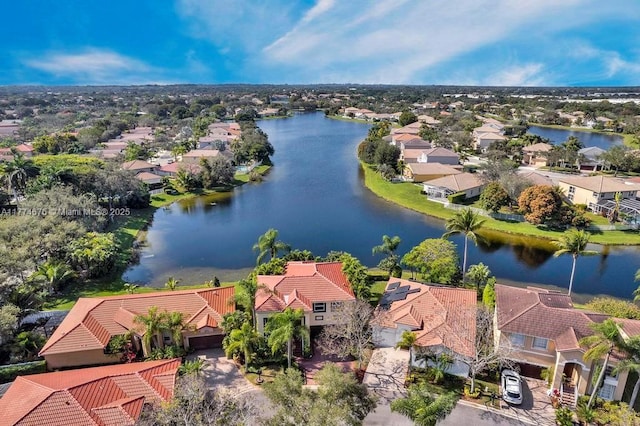 16226 Opal Creek Dr, Weston, FL 33331 - aerial view featuring a water view and a residential view