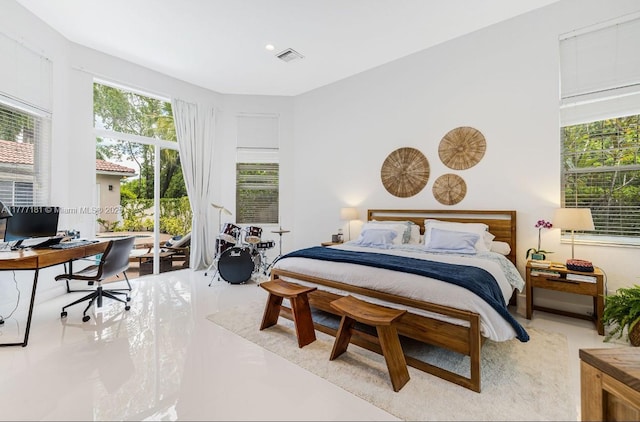 1604 Victoria Pointe Ln, Weston, FL 33327 - bedroom featuring an office area, multiple windows, and access to exterior