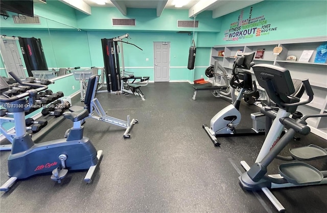 3301 N Country Club Dr Unit 612, Aventura, FL 33180 - workout area with baseboards and visible vents