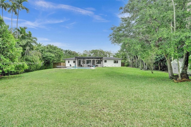 11060 Griffing Blvd, Biscayne Park, FL 33161 - view of yard with an outdoor pool