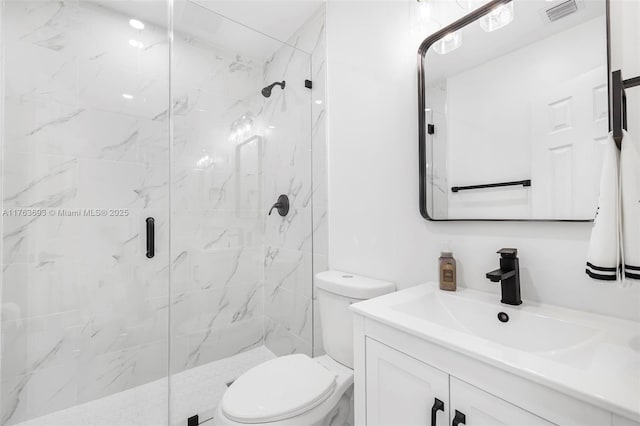 6335 Southgate Blvd, Margate, FL 33068 - bathroom with toilet, a marble finish shower, and vanity