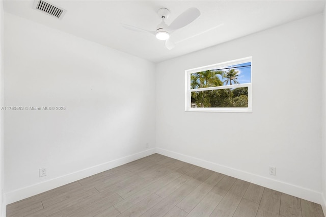 6335 Southgate Blvd, Margate, FL 33068 - spare room featuring baseboards, light wood finished floors, and a ceiling fan