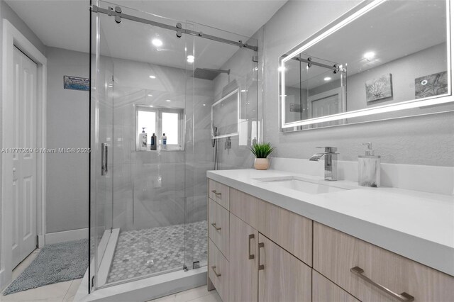 9025 SW 56th St, Miami, FL 33165 - bathroom featuring vanity and a shower stall