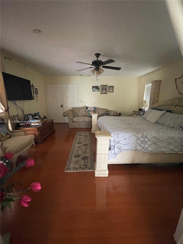 12421 SW 76th St, Miami, FL 33183 - bedroom with wood finished floors and ceiling fan