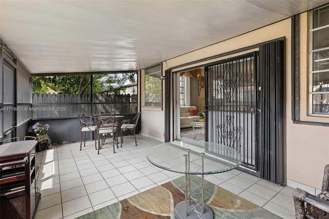 view of sunroom