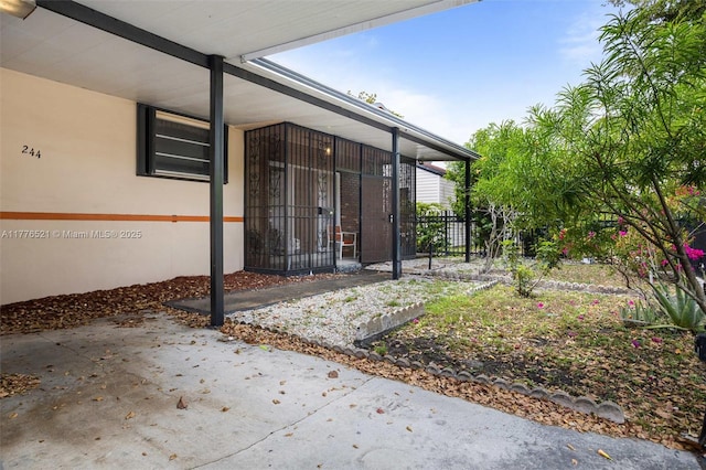 view of patio featuring fence