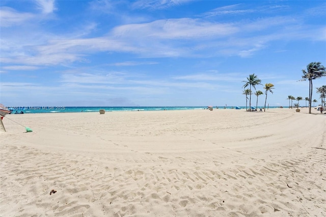view of water feature featuring a view of the beach