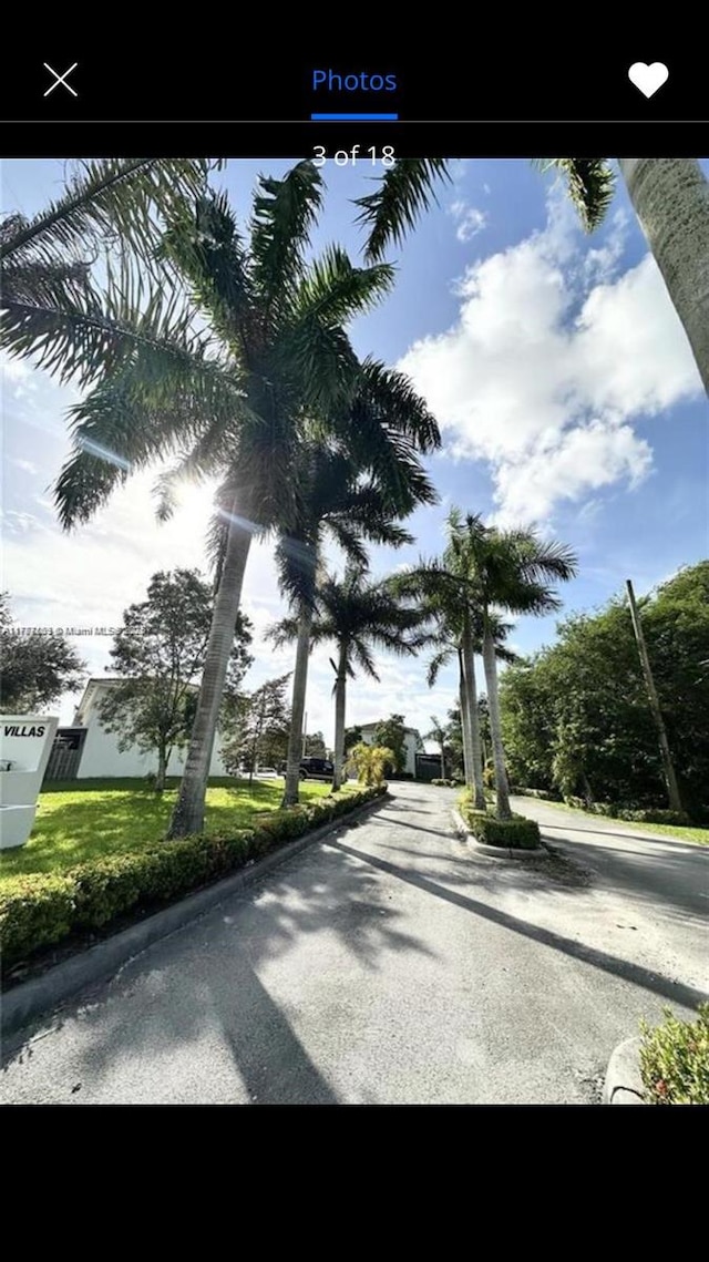 view of street featuring curbs