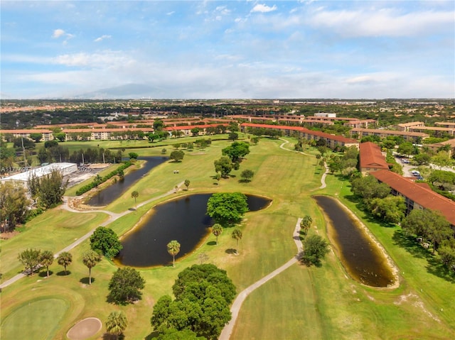 650 SW 124th Ter Unit 105P, Pembroke Pines, FL 33027 - aerial view of property and surrounding area with a nearby body of water and a golf club