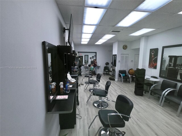 1301 NE Miami Gardens Dr Unit 1115W, Miami, FL 33179 - office area with wood finished floors and a paneled ceiling