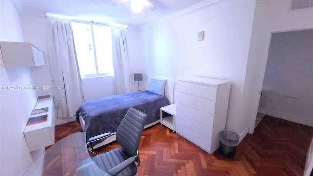 170 SE 14th St Unit 2705, Miami, FL 33131 - bedroom with ornamental molding and a desk