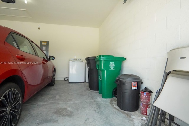 garage featuring electric panel
