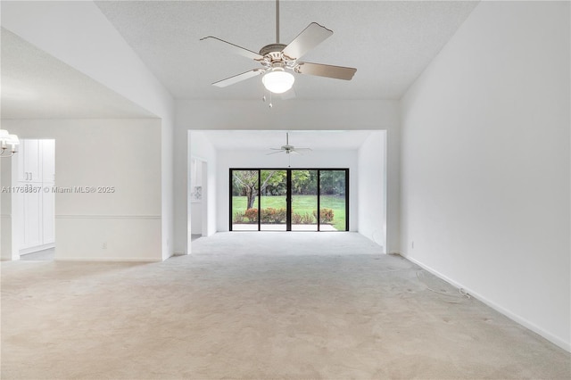 3774 SW Pheasant Run, Palm City, FL 34990 - unfurnished room with light colored carpet, a chandelier, a ceiling fan, and baseboards