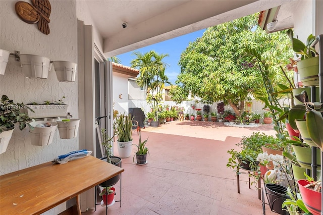 view of patio with a fenced backyard