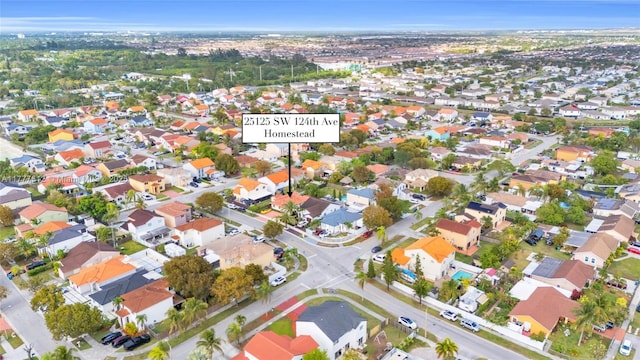 bird's eye view with a residential view