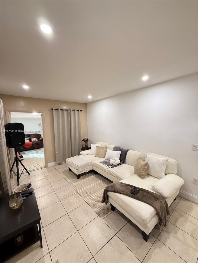 4441 SW 33rd Dr, West Park, FL 33023 - living area with light tile patterned flooring and recessed lighting