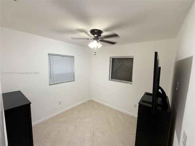4441 SW 33rd Dr, West Park, FL 33023 - unfurnished living room featuring a ceiling fan and light tile patterned flooring