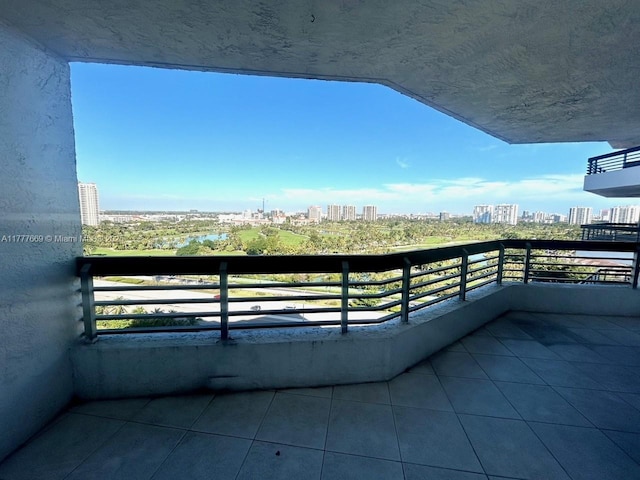 balcony with a view of city