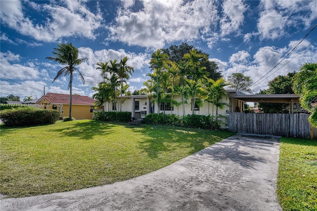 6550 SW 27th St, Miami, FL 33155 - view of front of house with concrete driveway, stucco siding, and an attached carport