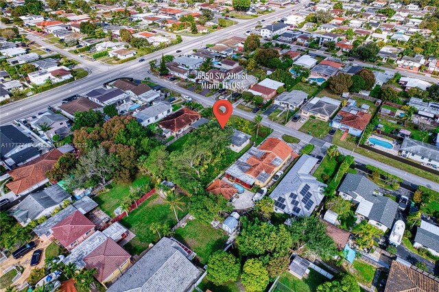 6550 SW 27th St, Miami, FL 33155 - aerial overview of property's location with nearby suburban area