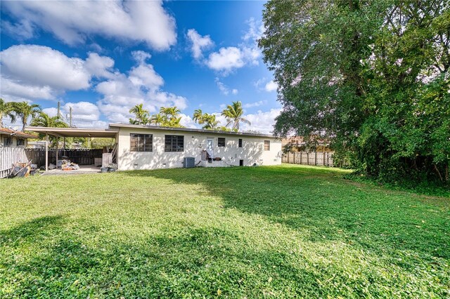6550 SW 27th St, Miami, FL 33155 - rear view of house with a fenced backyard and an attached carport
