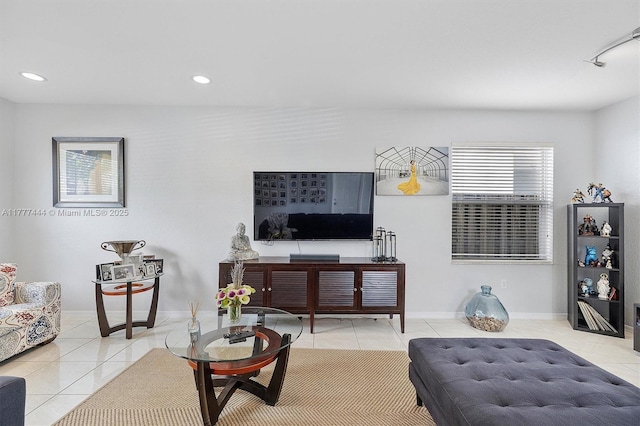 1431 SE 18th Ter, Homestead, FL 33035 - living room with tile patterned flooring, baseboards, and recessed lighting
