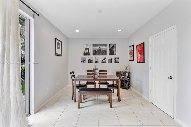 1431 SE 18th Ter, Homestead, FL 33035 - dining room featuring baseboards, recessed lighting, and light tile patterned floors