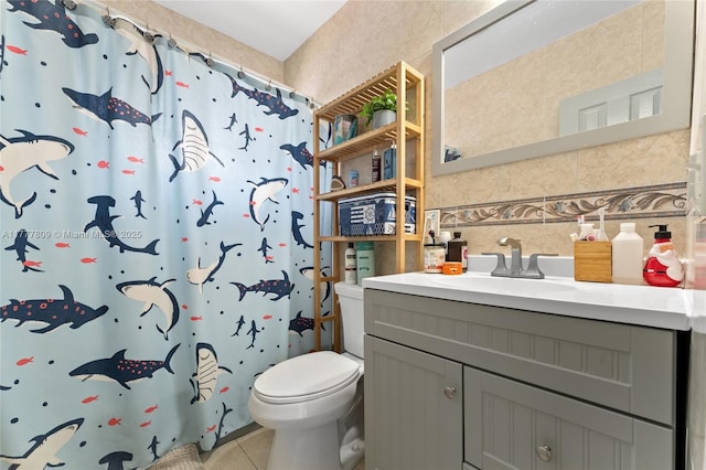 6930 SW 5th St, Pembroke Pines, FL 33023 - bathroom featuring vanity, tile patterned flooring, and a shower with curtain