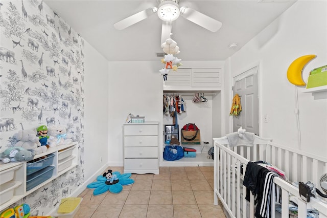 6930 SW 5th St, Pembroke Pines, FL 33023 - bedroom with a closet, light tile patterned floors, and ceiling fan