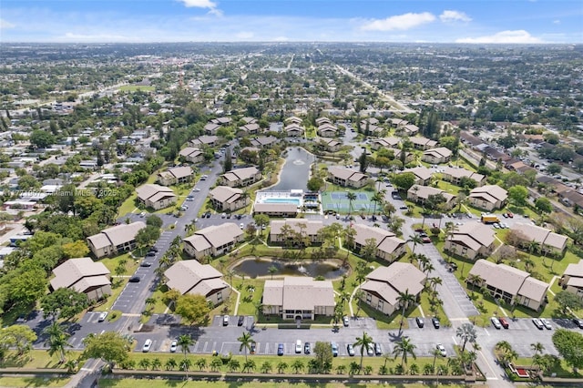 336 Pine Ridge Cir Unit B-1, Green Acres, FL 33463 - bird's eye view with a residential view and a water view