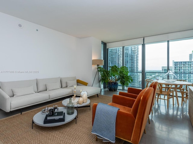 68 SE 6th St Unit 2304, Miami, FL 33131 - living area featuring a city view and floor to ceiling windows