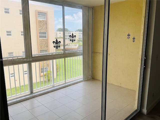 interior space with tile patterned flooring