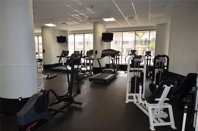 1800 NE 114th St Unit 1903, Miami, FL 33181 - gym with a paneled ceiling