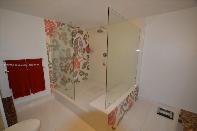1800 NE 114th St Unit 1903, Miami, FL 33181 - bathroom with toilet, tile patterned flooring, and walk in shower
