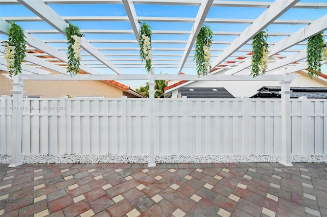 17663 SW 5th St, Pembroke Pines, FL 33029 - view of patio / terrace featuring fence and a pergola