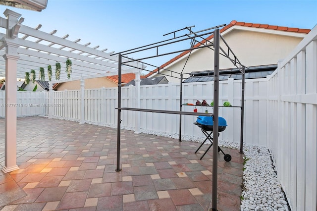 17663 SW 5th St, Pembroke Pines, FL 33029 - view of patio / terrace with a fenced backyard, a pergola, and a grill