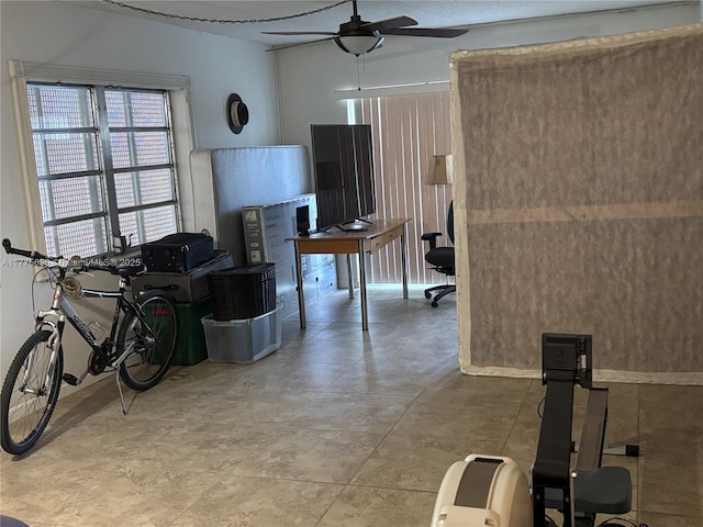 1701 Washington St Unit 404, Hollywood, FL 33020 - living area with ceiling fan