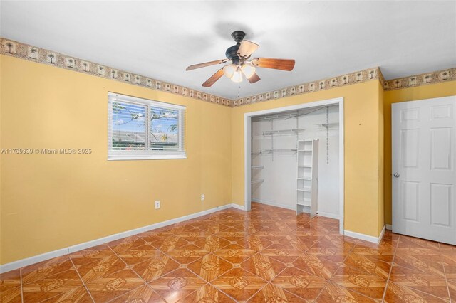 4340 NW 6th St, Plantation, FL 33317 - unfurnished bedroom with a closet, baseboards, and ceiling fan