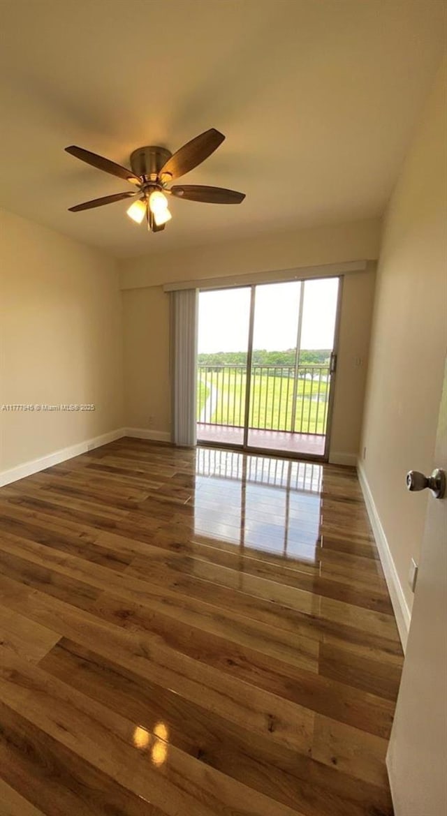 13250 SW 4th Ct Unit 405G, Pembroke Pines, FL 33027 - empty room with ceiling fan and wood finished floors