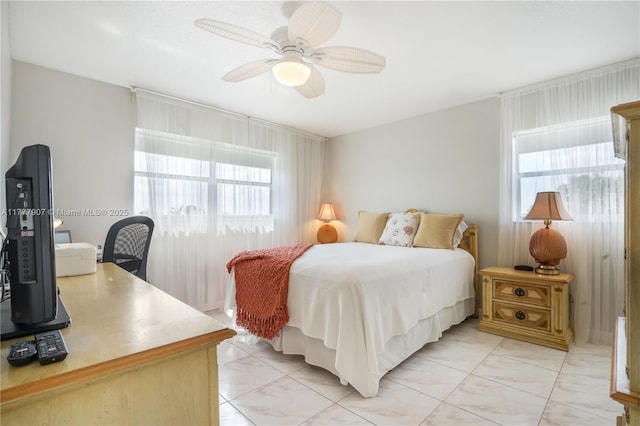 bedroom with a ceiling fan