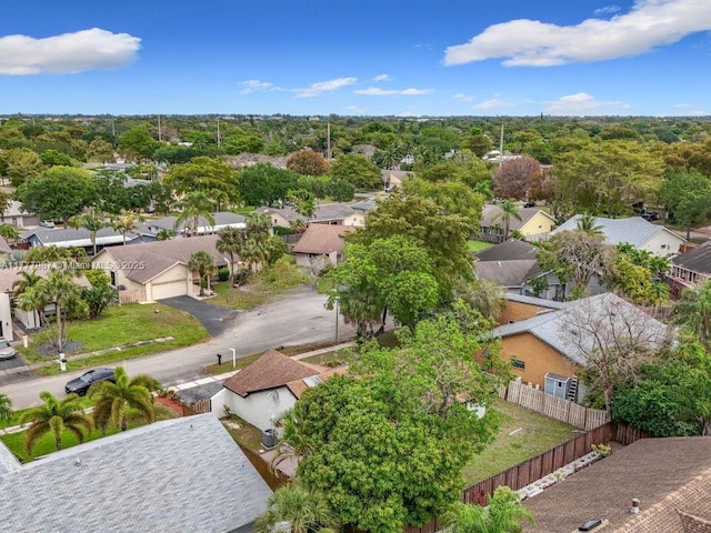 aerial view with a residential view