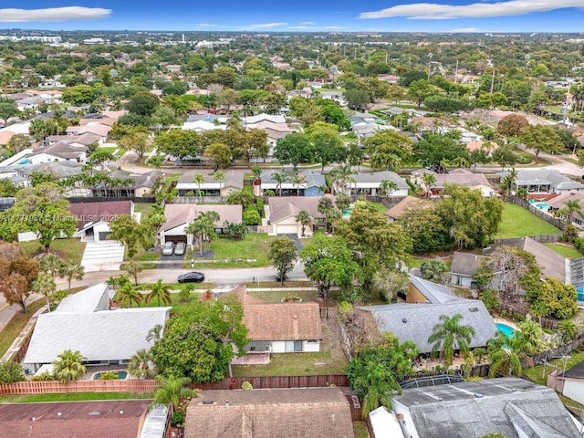 bird's eye view featuring a residential view