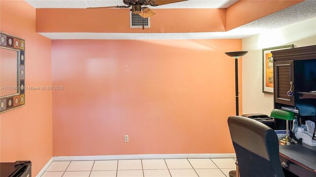 11861 SW 13th Ct, Davie, FL 33325 - office with ceiling fan, baseboards, and tile patterned flooring