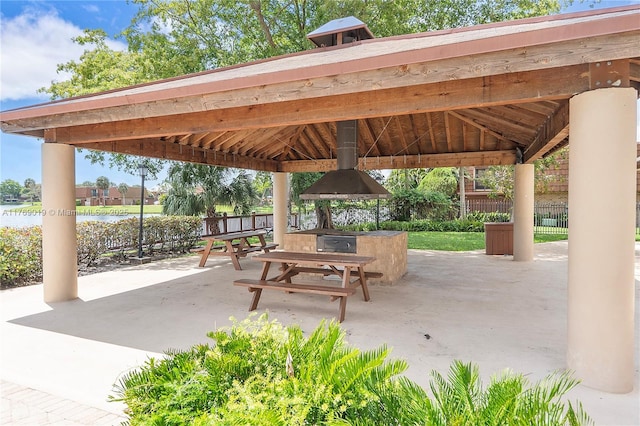 11861 SW 13th Ct, Davie, FL 33325 - surrounding community with a gazebo, a patio, and a water view