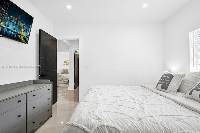 bedroom featuring recessed lighting