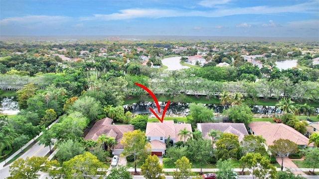 bird's eye view with a residential view