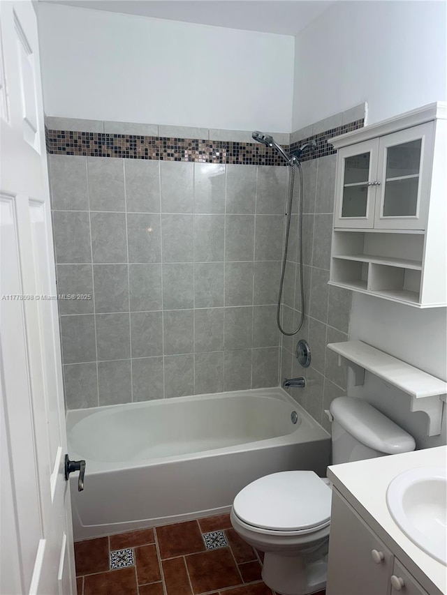 5031 SW 135th Ave Unit 5031, Miramar, FL 33027 - full bathroom with washtub / shower combination, toilet, vanity, and tile patterned floors