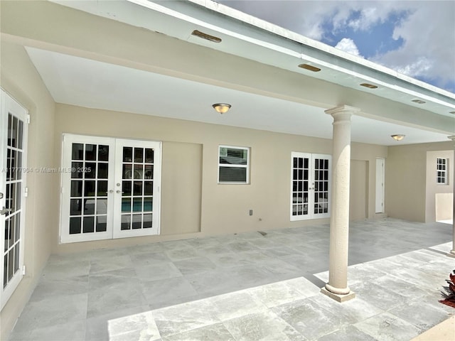 view of patio featuring french doors