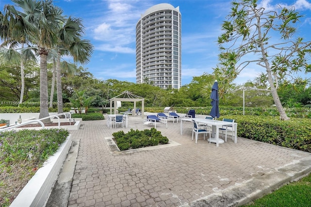 4000 Island Blvd Unit 402, Aventura, FL 33160 - view of community with a gazebo and a patio area